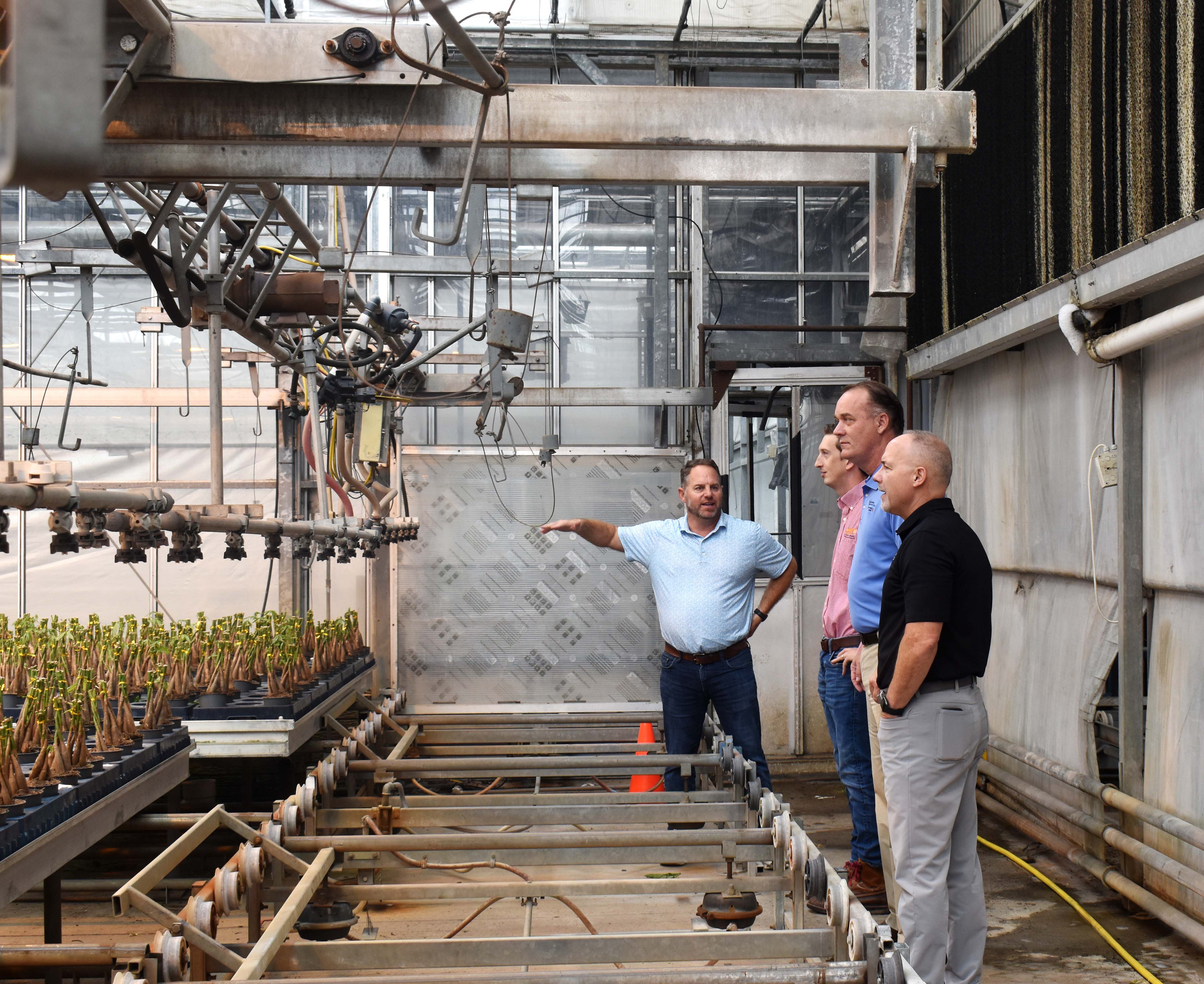 Touring inside the greenhouse