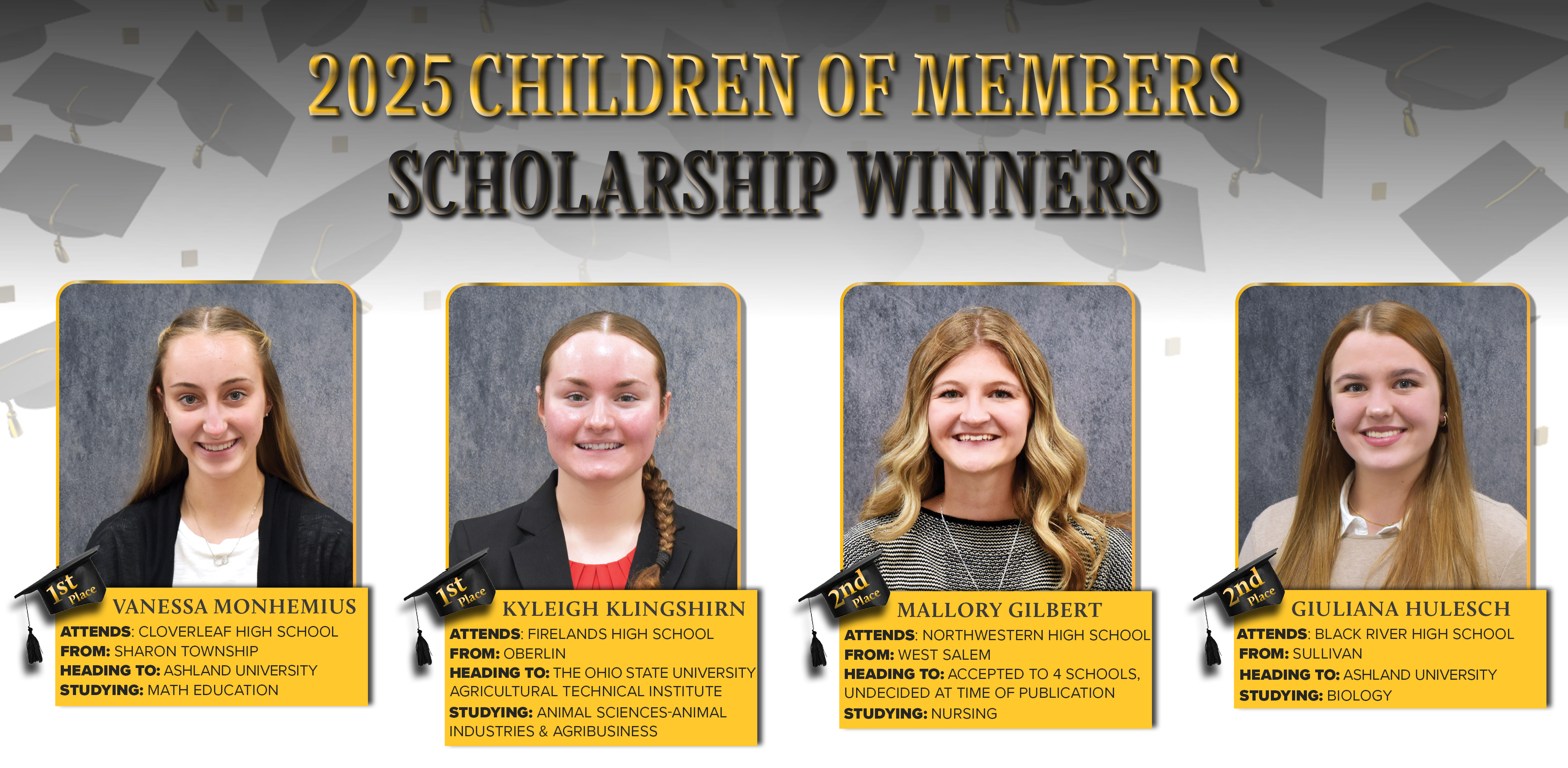 2025 CHILDREN OF MEMBERS SCHOLARSHIP WINNERS